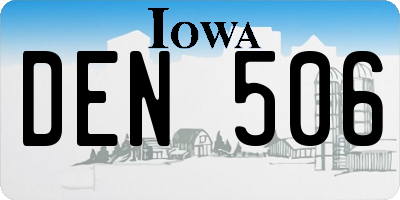 IA license plate DEN506