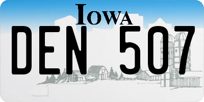IA license plate DEN507