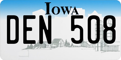 IA license plate DEN508