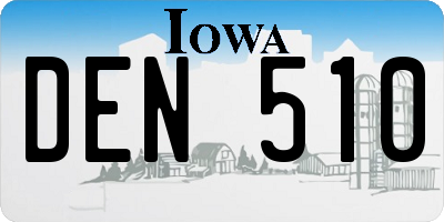 IA license plate DEN510