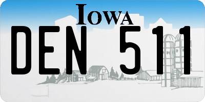 IA license plate DEN511