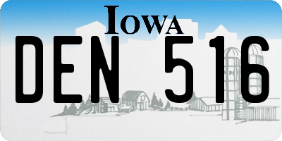 IA license plate DEN516