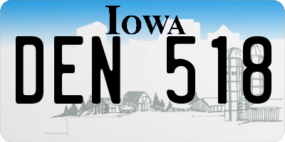 IA license plate DEN518