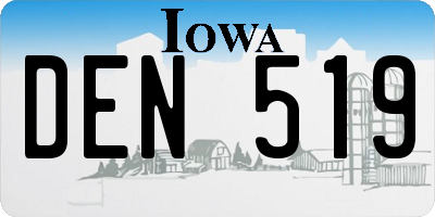 IA license plate DEN519