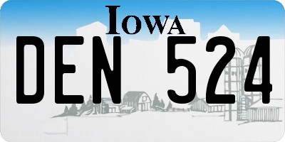 IA license plate DEN524