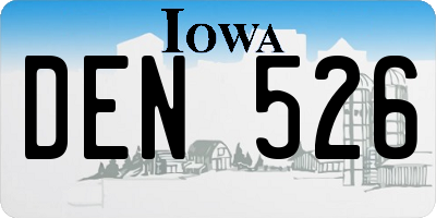 IA license plate DEN526