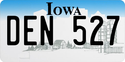 IA license plate DEN527
