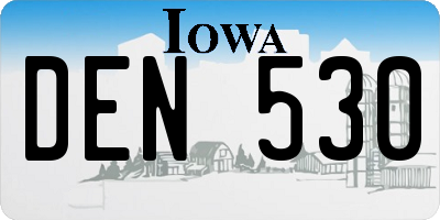 IA license plate DEN530