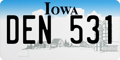 IA license plate DEN531