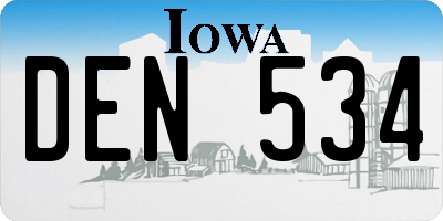 IA license plate DEN534