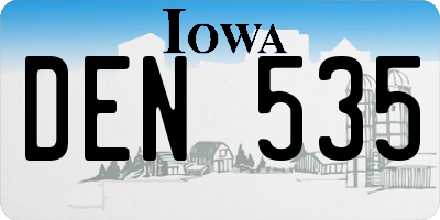 IA license plate DEN535