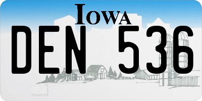 IA license plate DEN536
