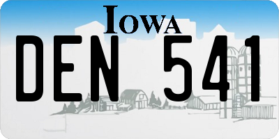 IA license plate DEN541