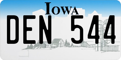 IA license plate DEN544