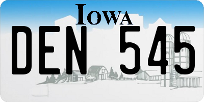 IA license plate DEN545