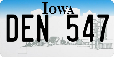 IA license plate DEN547