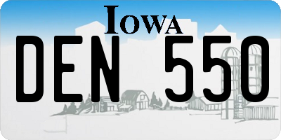 IA license plate DEN550