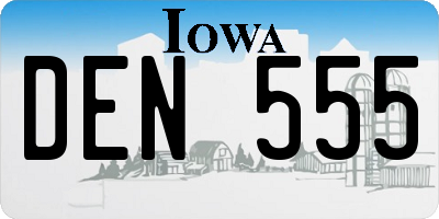 IA license plate DEN555