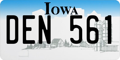 IA license plate DEN561