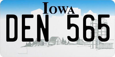 IA license plate DEN565