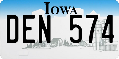 IA license plate DEN574