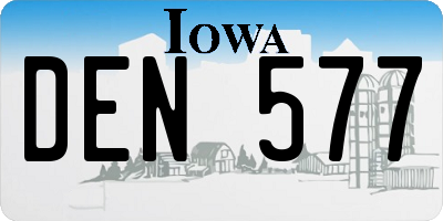 IA license plate DEN577