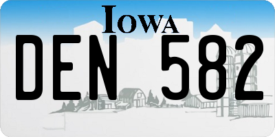 IA license plate DEN582
