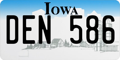 IA license plate DEN586