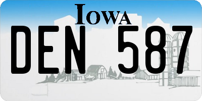 IA license plate DEN587
