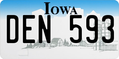 IA license plate DEN593