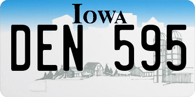 IA license plate DEN595