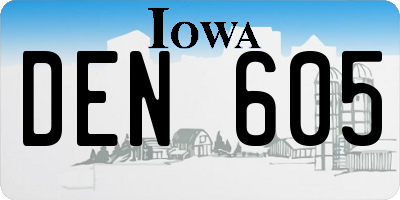 IA license plate DEN605