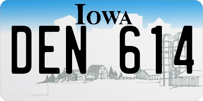 IA license plate DEN614