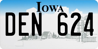 IA license plate DEN624