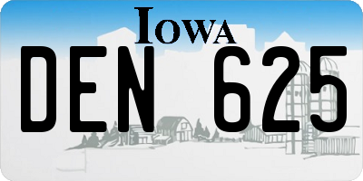 IA license plate DEN625