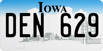 IA license plate DEN629