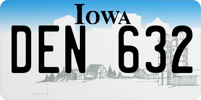 IA license plate DEN632