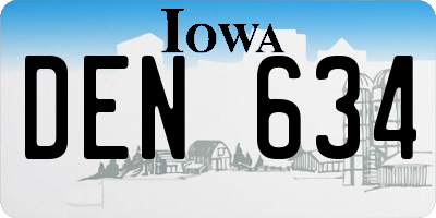 IA license plate DEN634