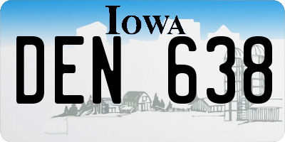 IA license plate DEN638