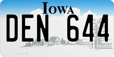 IA license plate DEN644