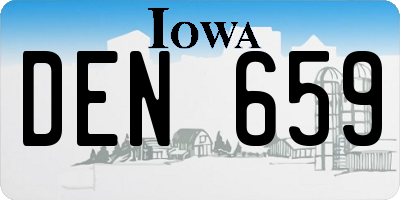 IA license plate DEN659