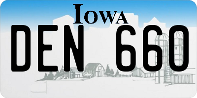 IA license plate DEN660
