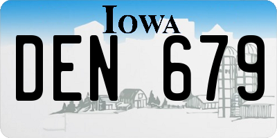 IA license plate DEN679
