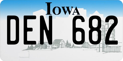 IA license plate DEN682