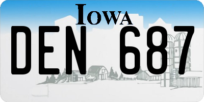 IA license plate DEN687