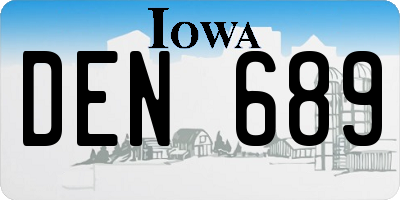 IA license plate DEN689