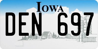 IA license plate DEN697