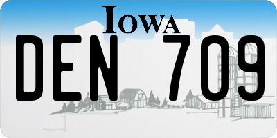 IA license plate DEN709