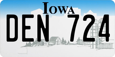 IA license plate DEN724