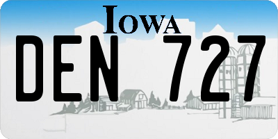 IA license plate DEN727